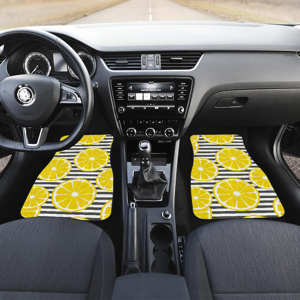 Slice Of Lemon Design Pattern Front And Back Car Mats