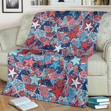 Hand Drawn Colorful Starfish Premium Blanket