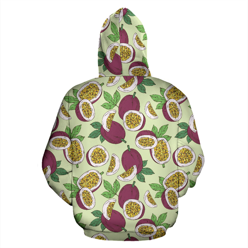 Passion Fruit Pattern Zip Up Hoodie