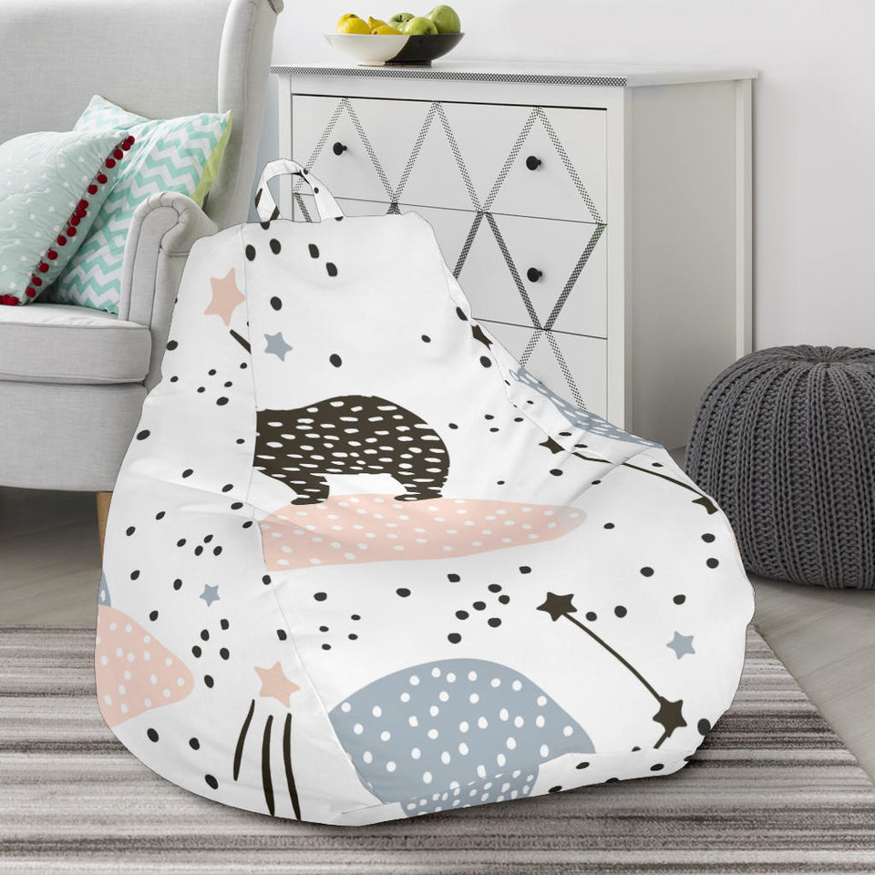 Polar Bears Star Poka Dot Pattern Bean Bag Cover