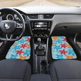 Blue Red Orange Starfish Pattern Front And Back Car Mats