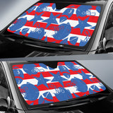 American Football Ball Star Stripes Pattern Car Sun Shade