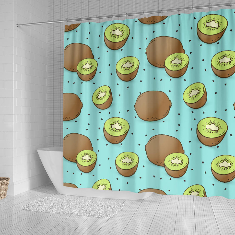 Kiwi Blue Background Shower Curtain Fulfilled In US