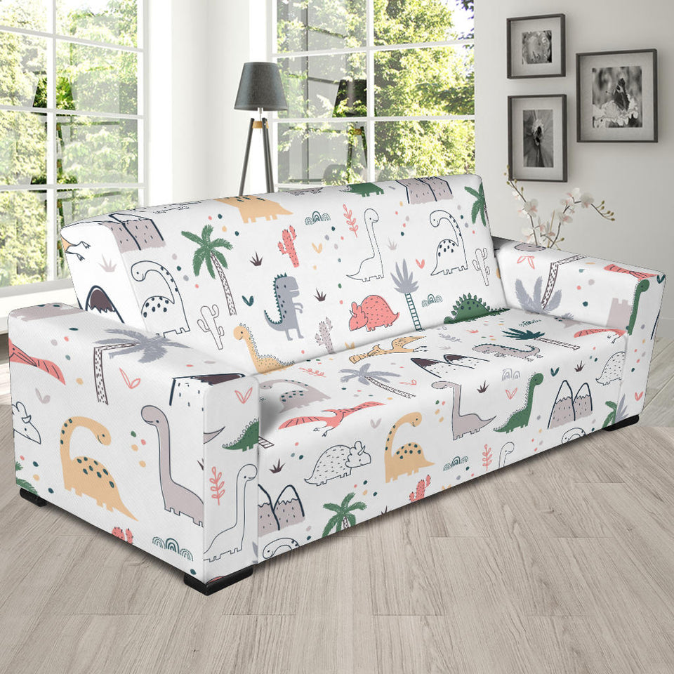 Cute Cartoon Dinosaurs Tree Pattern Sofa Slipcover