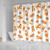 Brown Pomeranian Pattern Shower Curtain Fulfilled In US