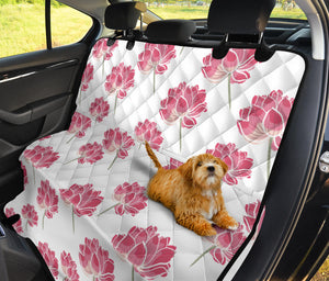 Pink Lotus Waterlily Pattern Dog Car Seat Covers