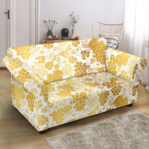 Gold Grape Pattern Loveseat Couch Slipcover