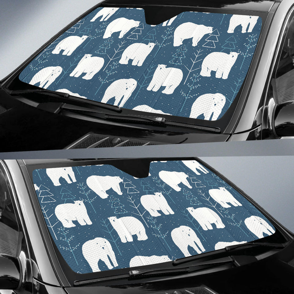 Polar Bear Mother Her Child Pattern Car Sun Shade