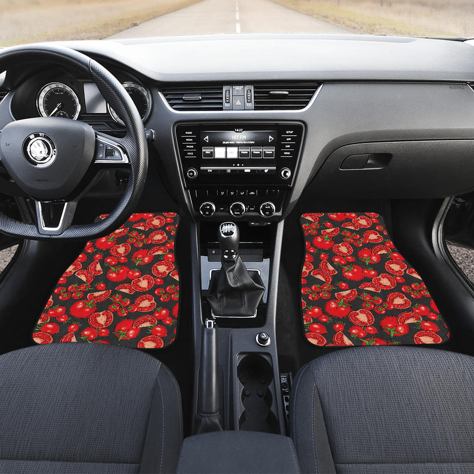 Tomato Black Background Front Car Mats