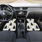 Christmas Tree Holly Snow Star Pattern Front And Back Car Mats