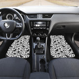 Crow Dark Floral Pattern Front And Back Car Mats