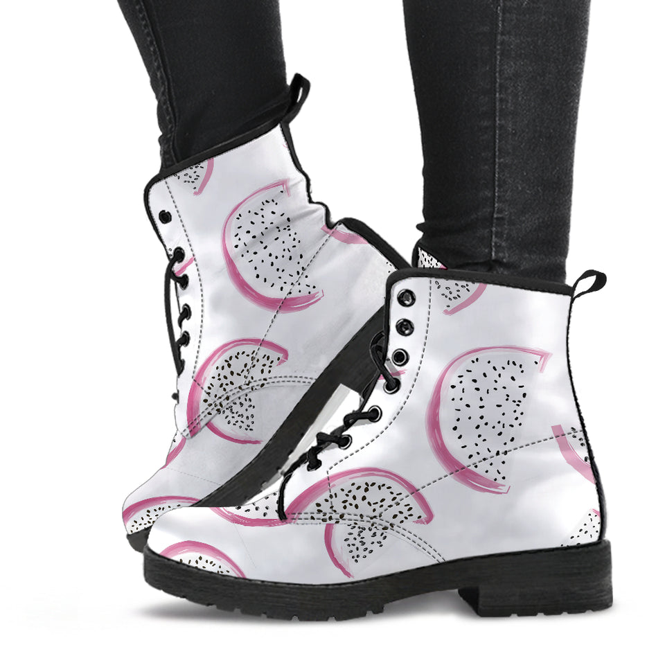 Dragon Fruit Pattern Leather Boots