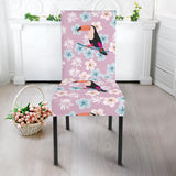 Beautiful Toucan Flower Leaves Dining Chair Slipcover