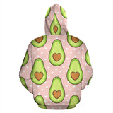 Avocado Heart Pink Background Zip Up Hoodie