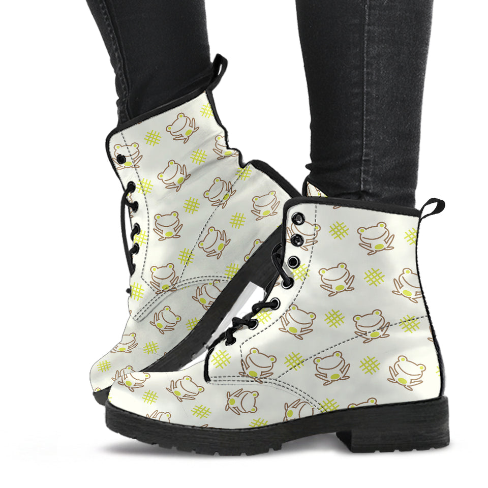 Cute Cartoon Frog Baby Pattern Leather Boots