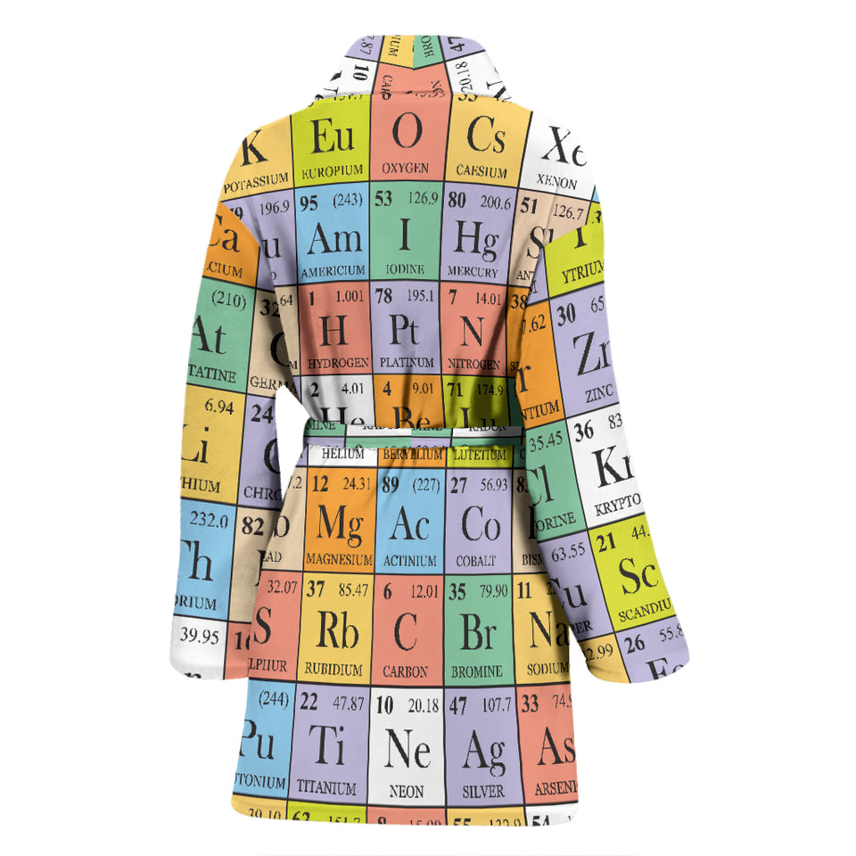 Chemistry Periodic Table Pattern Print Design 01 Women's Bathrobe