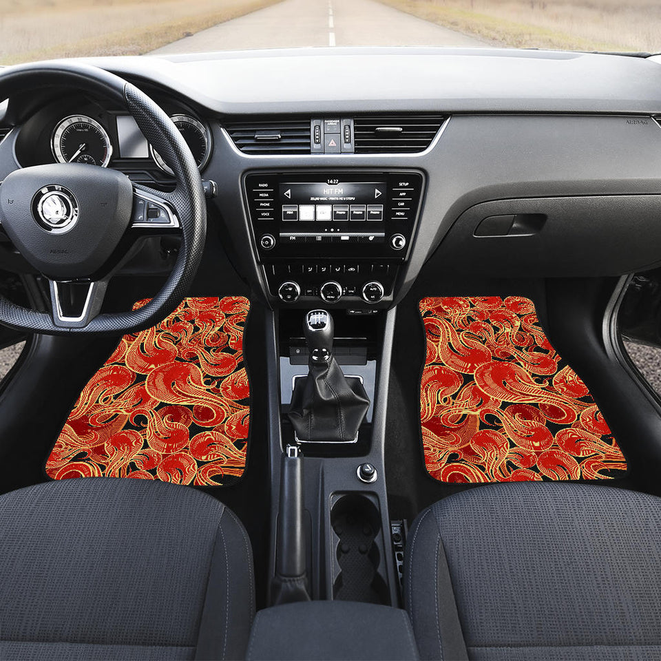 Fire Flame Pattern Front And Back Car Mats