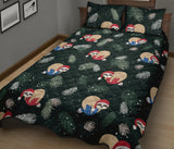 Cute sloths sleeping christmas ball santa hat pattern Quilt Bed Set
