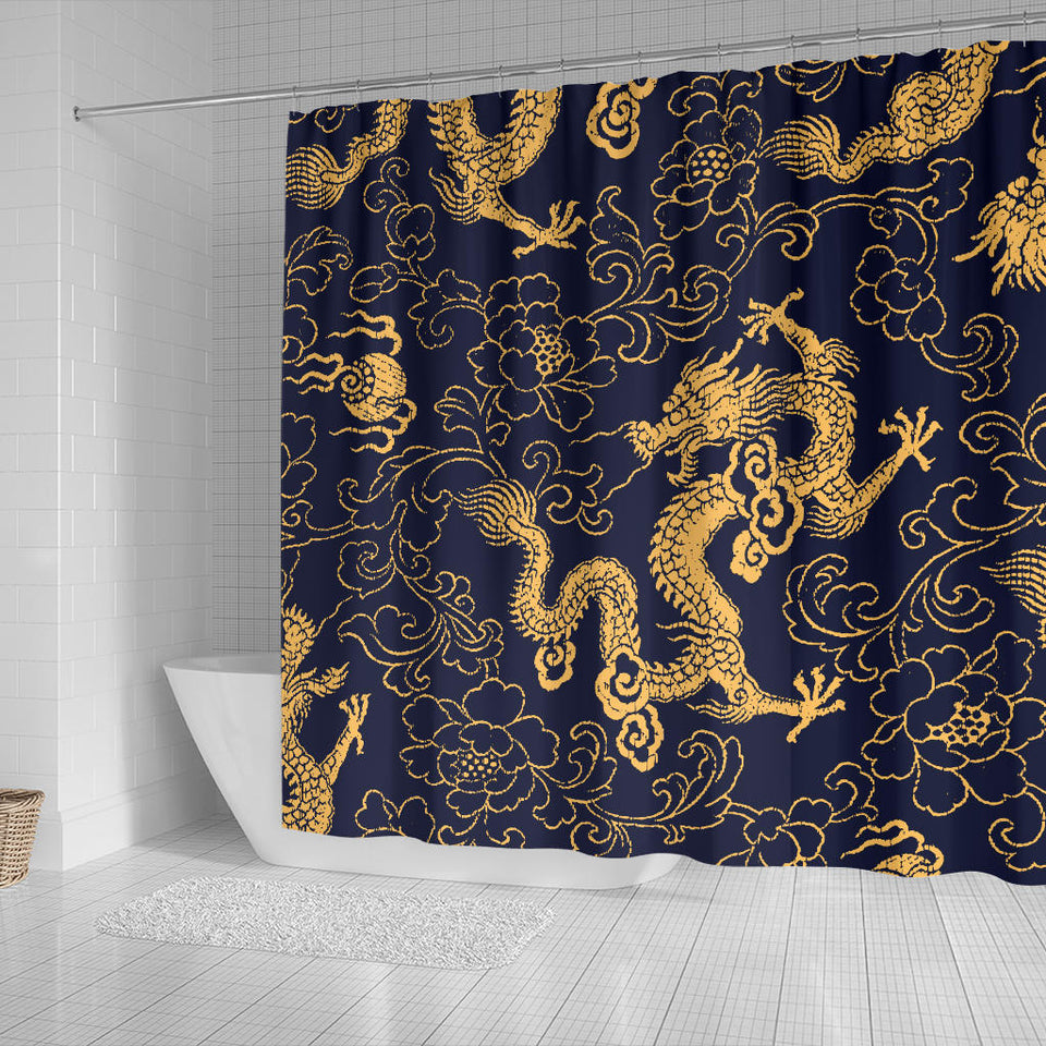 Gold Dragon Pattern Shower Curtain Fulfilled In US