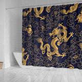 Gold Dragon Pattern Shower Curtain Fulfilled In US