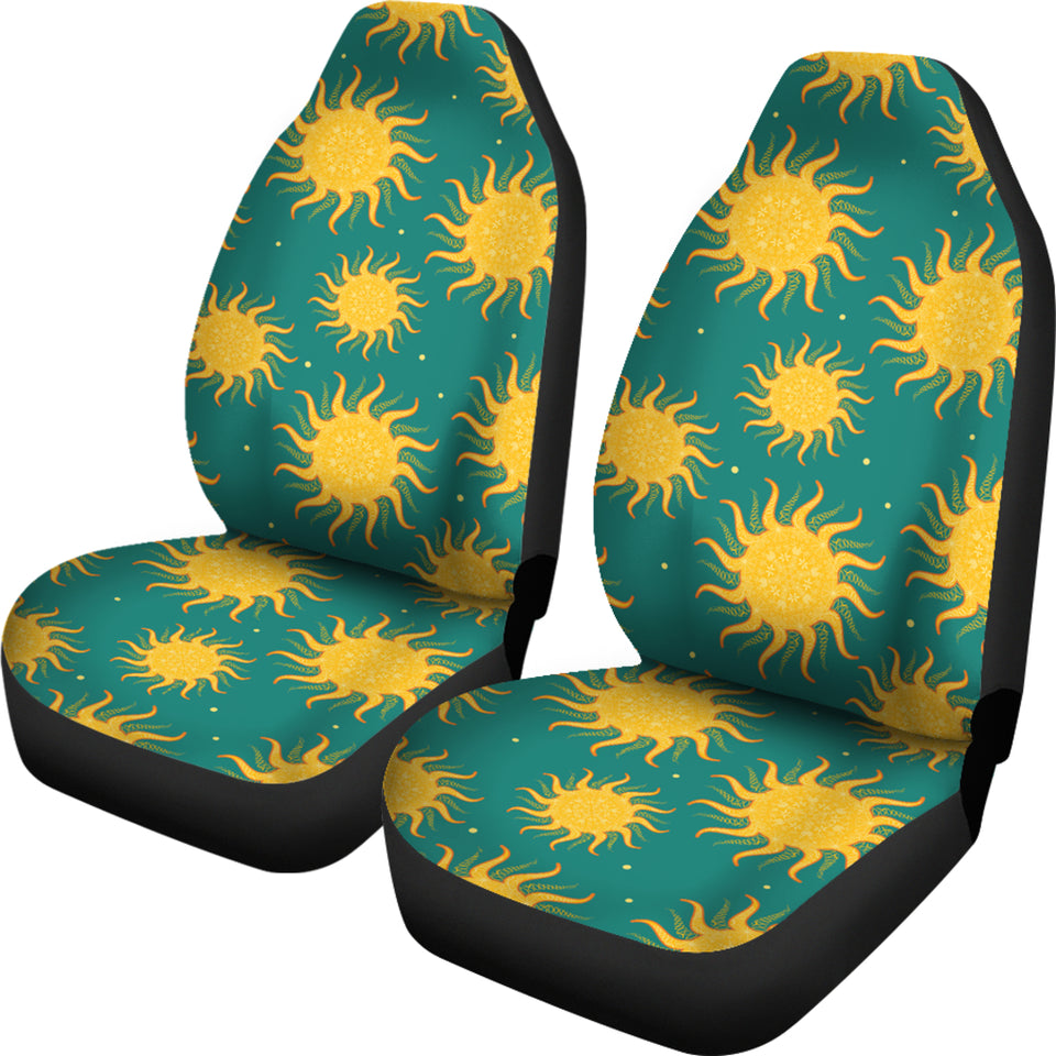 Sun Green Background  Universal Fit Car Seat Covers