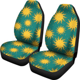 Sun Green Background  Universal Fit Car Seat Covers
