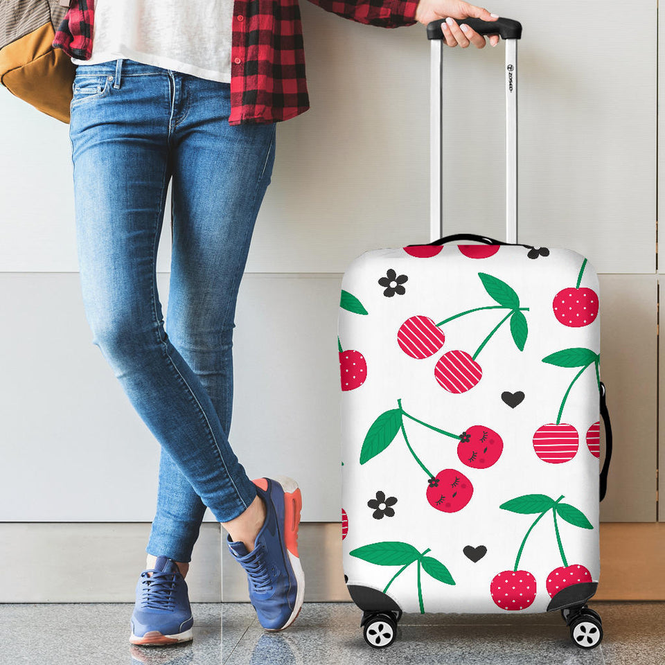 Cherry Pattern White Background Luggage Covers