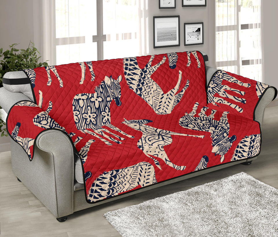 Zebra abstract red background Sofa Cover Protector