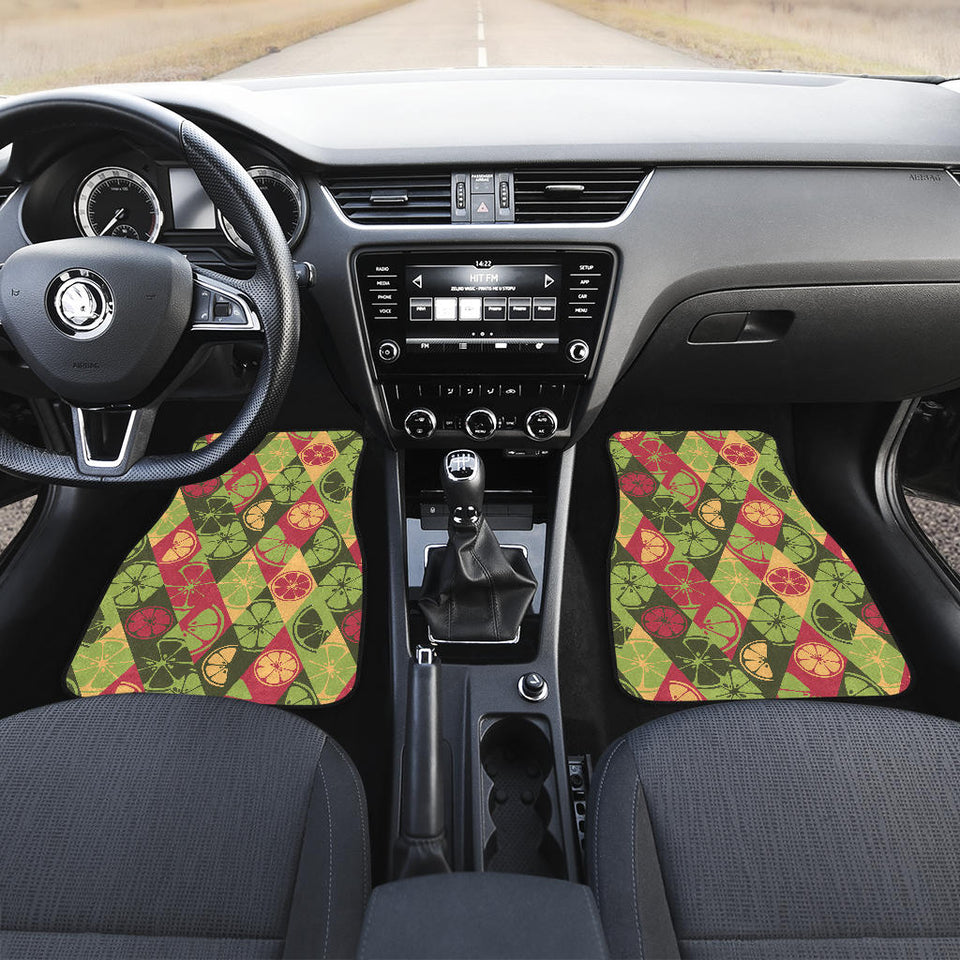 Cool Geometric Lime Pattern Front Car Mats
