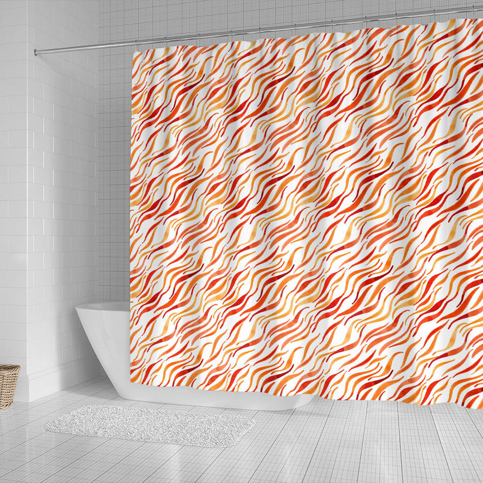 Fire Flame Watercolor Pattern Shower Curtain Fulfilled In US
