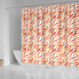 Fire Flame Watercolor Pattern Shower Curtain Fulfilled In US