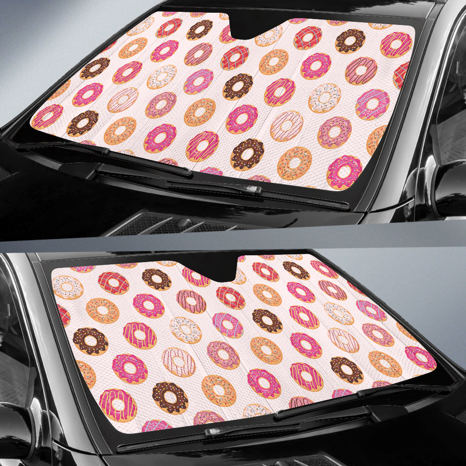 Colorful Donut Pattern Car Sun Shade