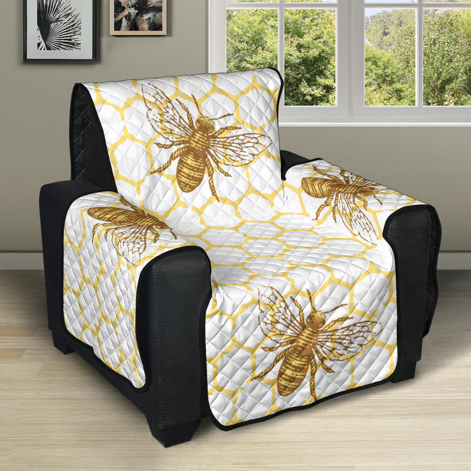 Bee honeycomb seamless design pattern Recliner Cover Protector