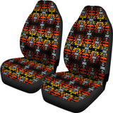 Black Fire Red  Set Of 2 Car Seat Covers