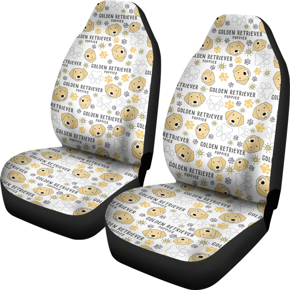 Golden Retriever Pattern Print Design 04 Universal Fit Car Seat Covers