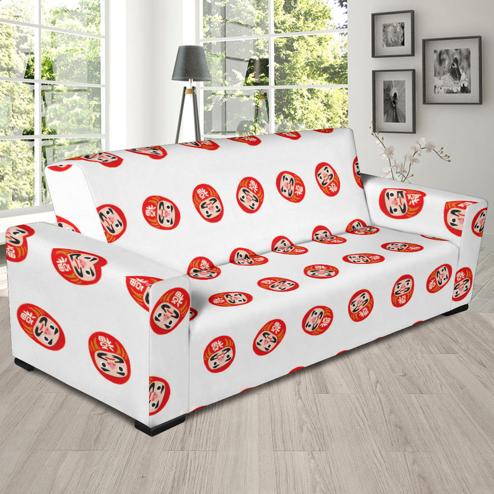 Daruma Japanese Wooden Doll Pattern Sofa Slipcover