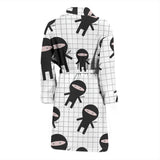 Ninja Pattern Plaid Background Men'S Bathrobe