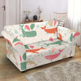 Cute Whale Pattern Loveseat Couch Slipcover