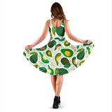 Avocado Design Pattern Sleeveless Midi Dress