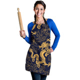 Gold Dragon Pattern Adjustable Apron