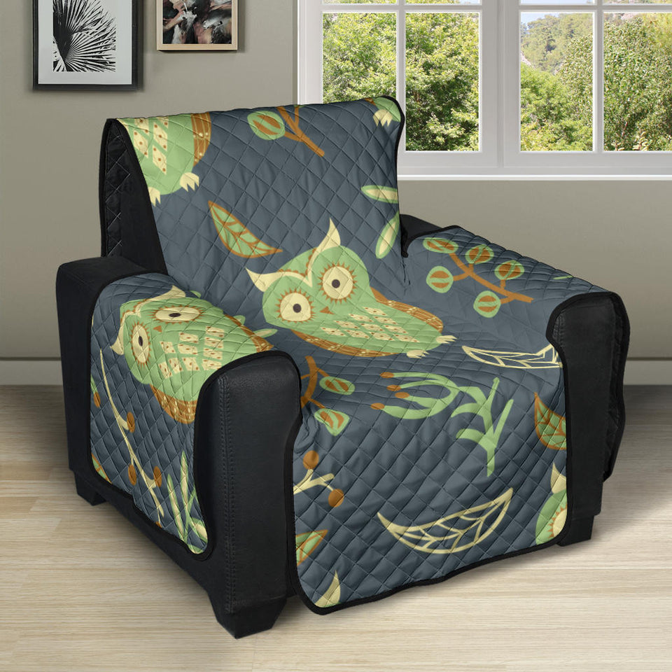 Cute owls leaves pattern Recliner Cover Protector