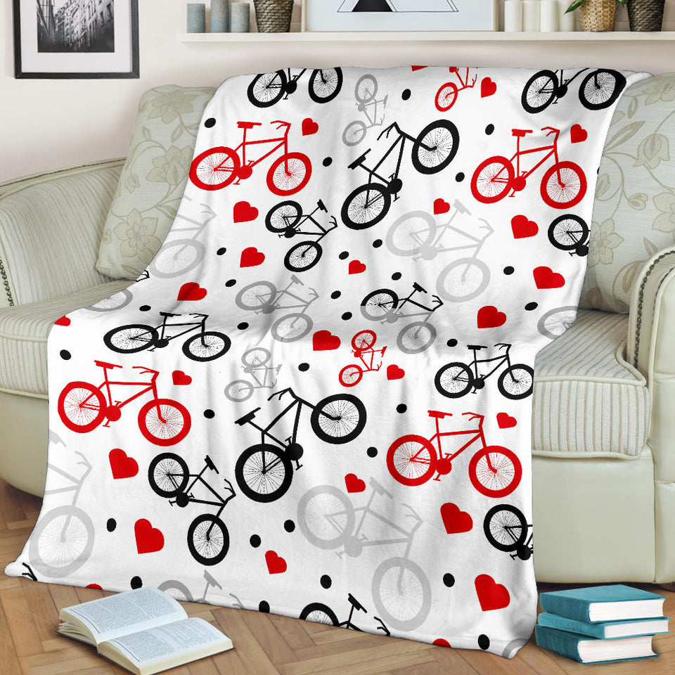 Bicycle Pattern Print Design 04 Premium Blanket
