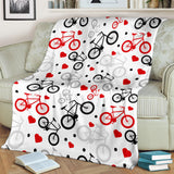 Bicycle Pattern Print Design 04 Premium Blanket