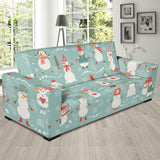 Cute Snowman Pattern Sofa Slipcover