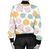 Colorful Onions White Background Women'S Bomber Jacket