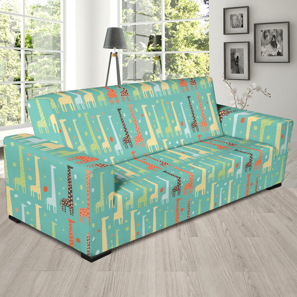 Giraffe Pattern Print Design 01 Sofa Slipcover