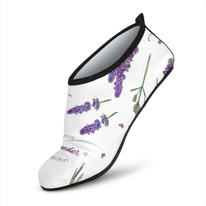 Lavender Flower Design Pattern Aqua Shoes