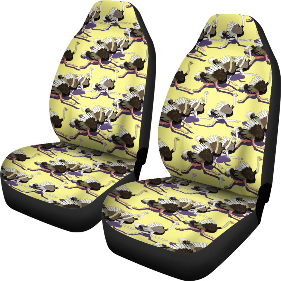 Ostrich Pattern Print Design 04 Universal Fit Car Seat Covers