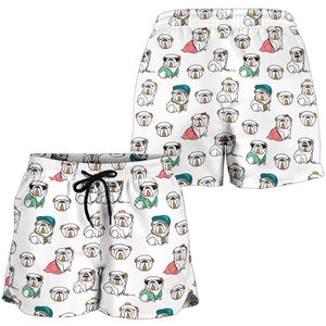 English Bulldog Pattern Print Design 03 Women Shorts