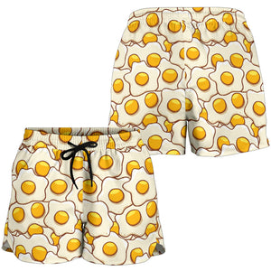 Fried Eggs Pattern Print Design 02 Women Shorts